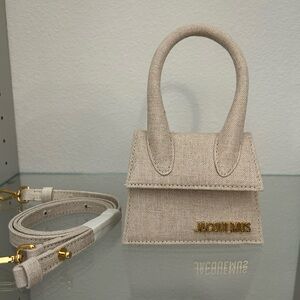Jacquemus Cream Mini Bag with Gold Accents